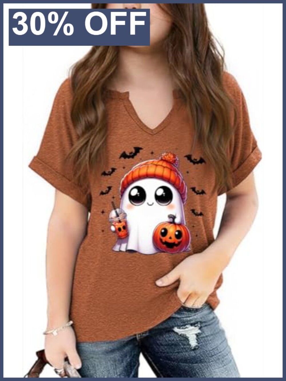 Girls V-Neck Short Sleeve Graphic Tee Summer Fall Casual Holiday Tops 5-14 Years